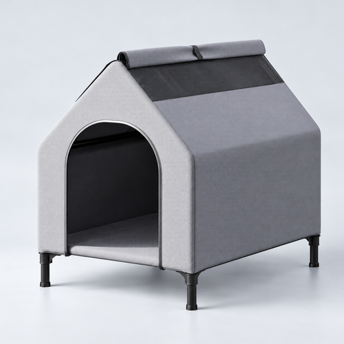 elevated dog house canopy studio product photograph